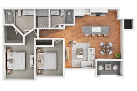 Floor Plan 2a2 at The Cantera by Picerne, Las Vegas